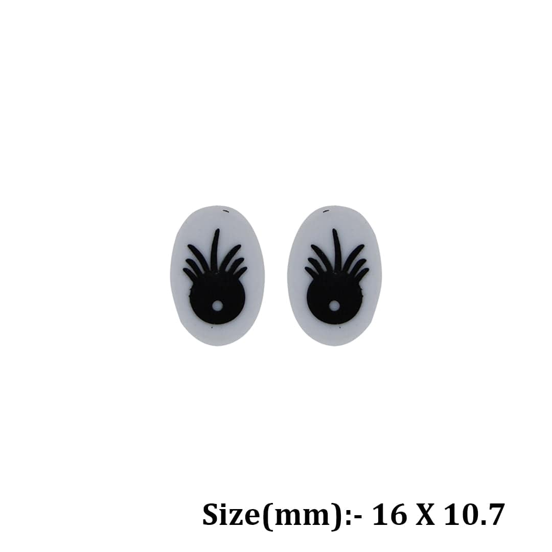 Crafteria 16 x 10.7mm Oval Eyes With Eyebrow Flat Base
